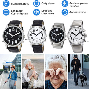 Reloj parlante XL para hombre, con números grandes y esfera negra, para personas con discapacidad visual, ciegas o mayores - Product Image 2