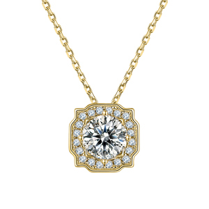 Collar con colgante de diamante DEF VVS Moissanite chapado en oro rosa amarillo plata 925 personalizado O33A con certificado GRA - Product Image 3