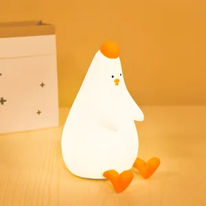 Oplaadbare Siliconen Baby Schattige Chick Night Light Kawaii Lights Voor Kinderen Nachtlampje Perfect Cadeau Voor Jongens Meisjes