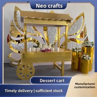 Carrito de Postres Decorativo de PVC y Acrílico para Bodas, Fiestas, Exhibiciones de Alimentos, Eventos Temáticos, Presentación de Comidas, Directo de Fábrica
