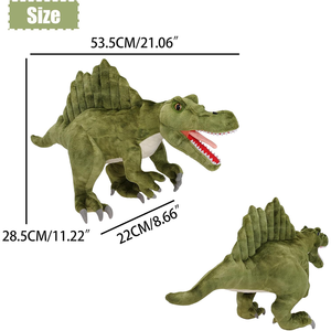 Spinosaurus feroz realista de pie Dino Cuddle Animal de peluche lleno con ojos 3D garras delicadas juguetes de dinosaurio verde de 21 pulgadas - Product Image 2