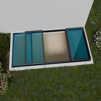 Système de toit en verre rétractable automatique Sortie d'escalier à toit plat Toit en verre mobile coulissant pour la maison