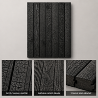 Revêtement mural en bois carbonisé Shou Sugi Ban Yakisugi personnalisé, anti-corrosion, bois massif carbonisé pour façade extérieure d'hôtel