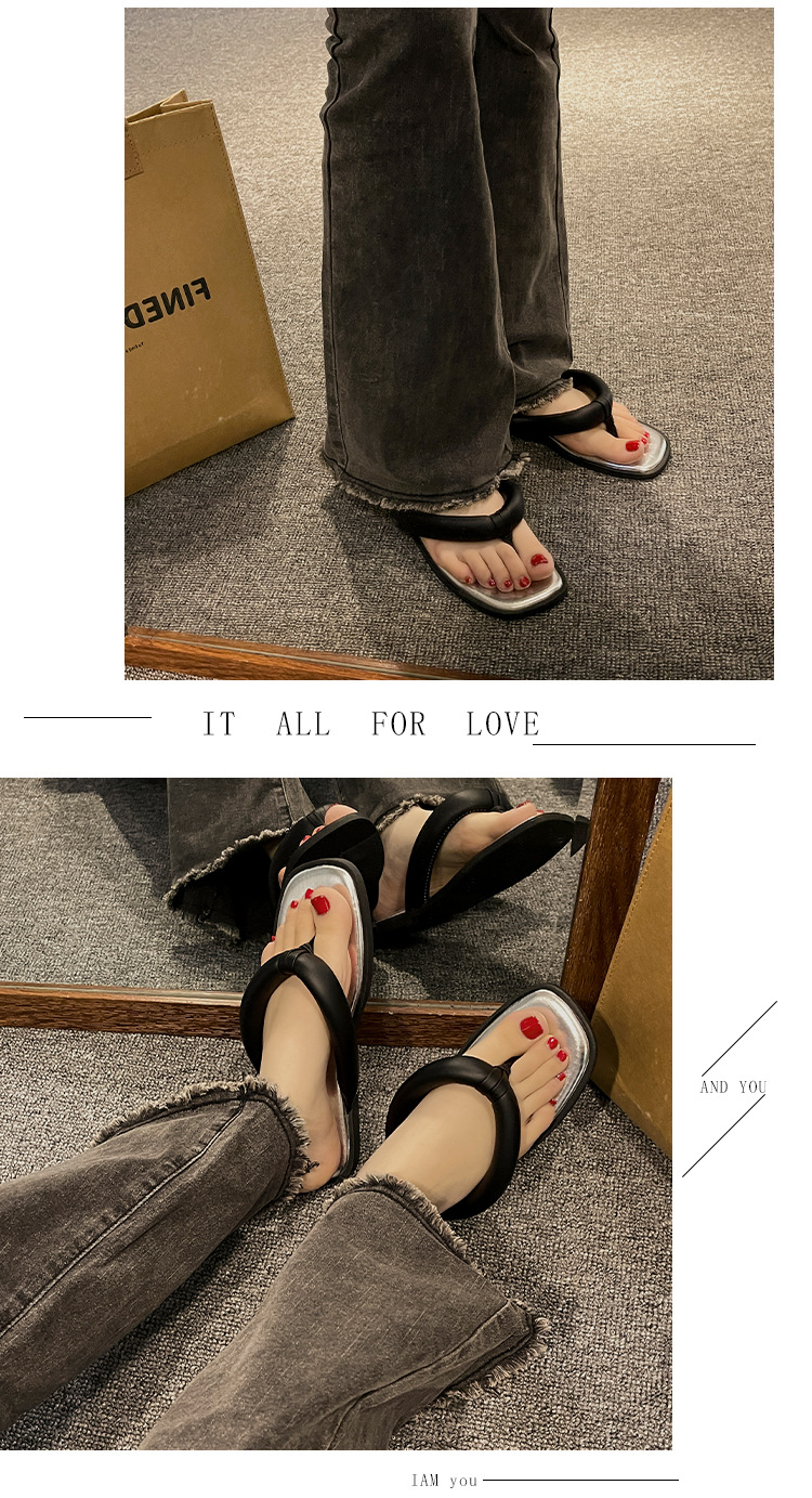 Summer Fashion PU Casual Flat Shoes Non-slip Slides Sandals Indoor Slippers for Women