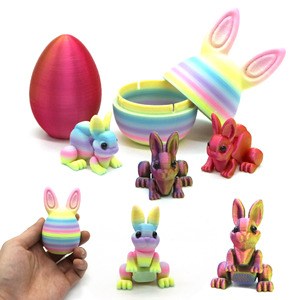 Easrer <b>Egg</b> Capsule Colorful Rabbit 3D Printed Suit Decompression Fidget <b>Toy</b> Safe PLA Material High Quality Stress-Reducing <b>Toy</b> - Product Image 3