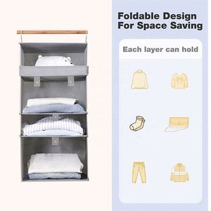 Factory Manufacturer Collapsible 4 Layers Metal Hook <b>Shelves</b> Organizer with Drawer <b>Storage</b> on Wall - Product Image 5