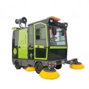 Green Street Vacuum Road Sweeper Machine High Pressure Fog Cannon Electric Outdoor Cleaning Totally Enclosed