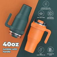 Mug isotherme en acier inoxydable orange, anti-fuite, 40 oz, à double paroi, avec logo personnalisé, OEM ODM, nouvelle arrivée, fabrication de gobelets de haute qualité