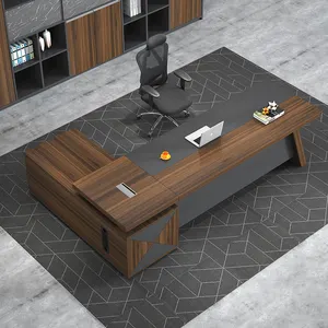 China factory price modern office furniture MFC wood office table boss executive L shaped desk workstation for manager CEO