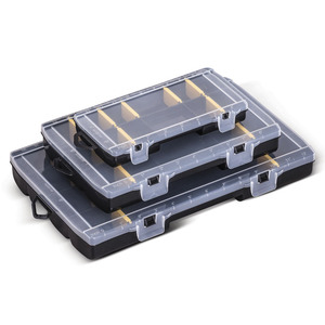 Boîte de rangement pour outils, organisateur essentiel à 10 compartiments, avec couvercle transparent et marquages de mesure, pour utilisation en atelier - Product Image 1