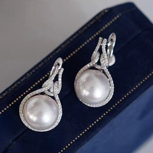 Accesorios de Plata S925 para DIY con Perlas, Bandeja Vacía Edición Ligera para Perlas de 12-13mm, Broche para Oreja para Joyería 21800 - Product Image 1
