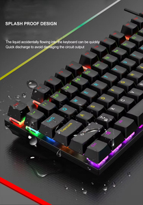 KM600 wired mechanical gaming keyboard retro punk keycap backlit USB desktop <b>computer</b> office 104-key keyboard - Product Image 3