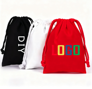 Pochette en coton avec logo personnalisé emballage en gros sacs à cordon en vrac pour cadeau d'entreprise marque promotionnelle - Product Image 3