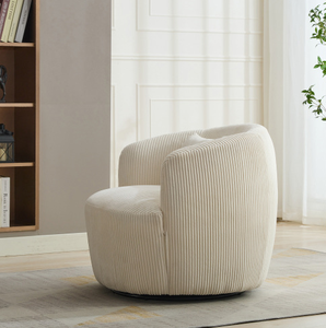Fauteuil d'appoint moderne 360A °   Fauteuil pivotant rembourré avec dossier incurvé et rembourrage en coton pour salon, mobilier de maison - Product Image 4
