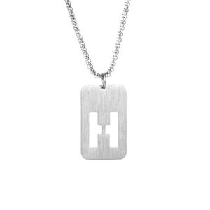Collar Clásico de Acero Inoxidable Plateado con Letras, Personalizable con Logotipo, Resistente a la Decoloración, Venta al Por Mayor para Hombres y Mujeres - Product Image 2