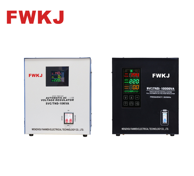 FWKJ High Precision 10KVA Single Phase 220V Automatic Horizontal Voltage Stabilizers AC 50Hz/60Hz for SVC/TND Voltage Regulator