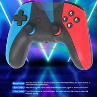 Manette de jeu sans fil HS-SW562 bleue et rouge avec interrupteur Pro pour console NS Switch Lite OLED, manette de jeu, joystick avec touche TURBO