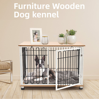 Cages pour animaux de compagnie en bois et acier inoxydable, robustes, empilables, pour la vente en gros, meubles et niches pour chiens
