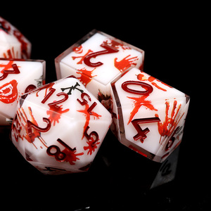 Juego completo de dados DnD poliédricos, borde afilado de resina, Material acrílico de forma cuadrada de 16mm para tablero DND <span class=keywords><strong>RPG</strong></span> - Product Image 5