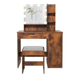 Meilleure vente Table de toilette moderne en <span class=keywords><strong>bois</strong></span> éclairée avec tiroirs et coiffeuse à miroir pour meubles de <span class=keywords><strong>chambre</strong></span> à coucher - Product Image 6