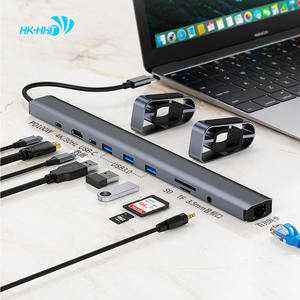 10 in1 Hub 3.0 <span class=keywords><strong>Docking</strong></span> <span class=keywords><strong>station</strong></span> Adapter Multi-Interface Extender Notebook Base Klapp ständer 10-in-1 Typ C Erweiterungs dock - Product Image 1