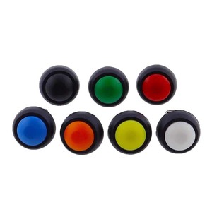 छोटे गोल प्लास्टिक 12 मिमी 2पिन ip54 सुरक्षा 250v 3a मिनी पुश बटन स्विच - Product Image 1