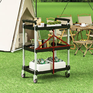 Stille Vierwielige Opvouwbare Mobiele Werkbank Buiten Plastic Gereedschapskar Voor Live Uitgezonden Fotografische Apparatuur Mobiele <span class=keywords><strong>Trolley</strong></span> - Product Image 1