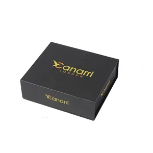 Fashion Attractive Design Small Happy Birthday Veneer Watch Black Packaging Magnetic Gift Boxes With Logo