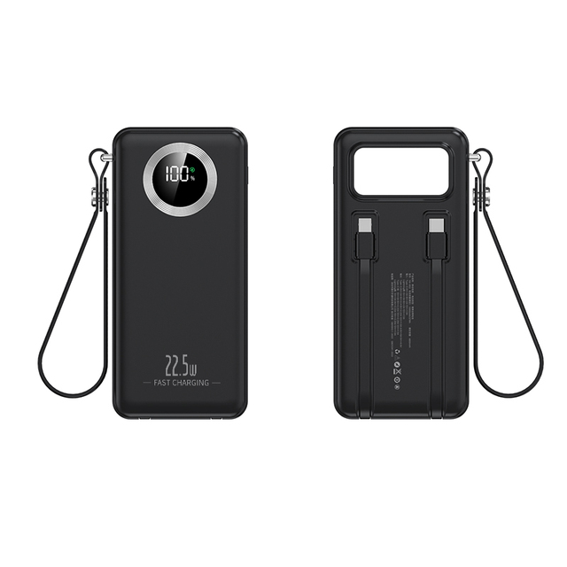 Portable Flashlight 30000mah Power Banks Built-in Cables High Capacity 45W Super Fast Charge 20000mah Powerbank  for iPhone 16