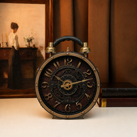 Sac à main de luxe de créateur pour femme, en forme d'horloge steampunk, rond, créatif et original, avec poignée supérieure, porté épaule et bandoulière