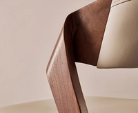 Nouveau Design chaise de Restaurant en bois massif avec coussin en cuir PU