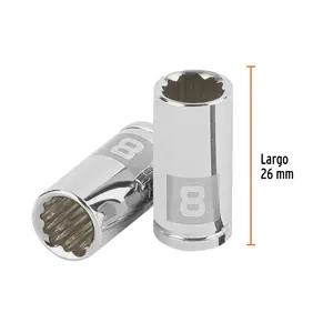 BOX 6 8mm <b>Socket</b>, <b>12</b> <b>Points</b>, 1/4" Drive, TRUPER - Product Image 3