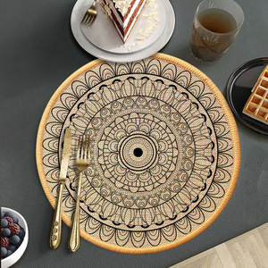 Cốc uống cà phê Coaster nhanh khô bàn trà Pad nước nóng Nhiệt Cách Nhiệt Mat đế lót ly phong cách dân tộc - Product Image 2