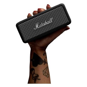 Enceinte sans fil active d'extérieur EMBERTON II 20W rechargeable USB en acier noir étanche avec microphone pour fêtes et activités extérieures - Product Image 3
