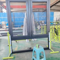 Fenêtre à battant en aluminium à double vitrage Low-E, cadre 6063, isolation phonique, certifiée Energy Star, certifiée CE, résistante aux ouragans
