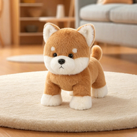 Boneka Plush Bordir Berbobot Golden Retriever Shiba Inu 15cm, Super Lembut Isi Kapas PP, Hadiah Pereda Stres untuk Dewasa