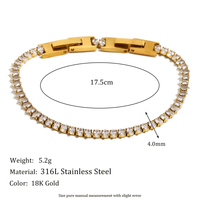 Pulsera de Zirconia con Diseño Floral, Primavera 2025, Joyería Resistente al Agua, Chapada en Oro, de Acero Inoxidable