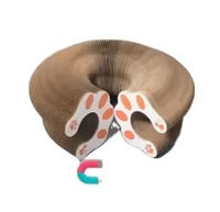 Planche à gratter pliable pour chat de moulin à vent avec cloche résistante à l'usure et sans perte pour l'affûtage des griffes livrée dans un emballage en carton