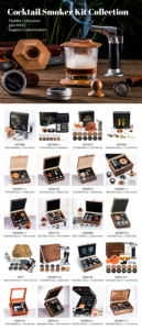 Kit de fumeur de whisky à l'ancienne avec torche Verres de roche en bois dans une boîte-cadeau Accessoires de boisson pour <span class=keywords><strong>cocktail</strong></span> pour bar - Product Image 5