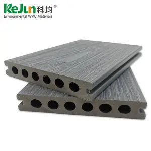 Echo friendly Wood plastic composite Hollow Texture Embossing hdpe deck board wpc with rubber