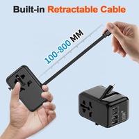 Worldplug Chargeur rapide de voyage international Adaptateur secteur USB Adaptateur de prise de voyage universel avec câble de type C
