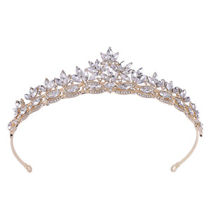 Diadème de mariée élégant et réglable RE3753 en argent et or avec cristaux de strass pour mariage, fiançailles, anniversaire, cadeau pour <span class=keywords><strong>demoiselle</strong></span> <span class=keywords><strong>d</strong></span>'<span class=keywords><strong>honneur</strong></span> - Product Image 1