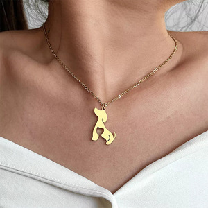 Perhiasan Fashion kalung hewan baja tahan karat, liontin anjing kalung liontin kucing berongga kustom - Product Image 1