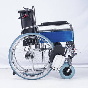 Manual Wheelchair High Back <b>Reclining</b> Four Wheel Steel Frame Foldable Footrest With Widened Front Wheels - Product Image 3