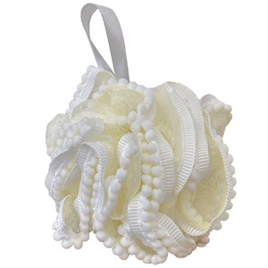 Bath Sponge Ball Soft Polyester For Scrubbing And Lathering White - Product Image 5