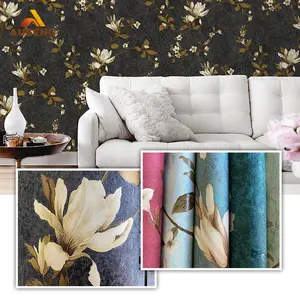 Trang Trí Nội Thất Phòng Khách Trở Lại Thanh Lịch Dán Tường Hiện Đại 3D Damask Hình Nền Nền Lụa