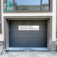 Porte de garage moderne en alliage d'aluminium avec traitement de surface fini, couleur RAL personnalisée, pour cour résidentielle