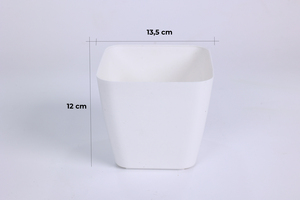 Modern Square PP Plant Pot Size 13.5 x 13.5 x 12 cm Green White Red Color Rounded Corner Flower Planter for Indoor Outdoor - Product Image 6