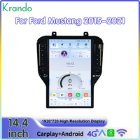 Autoradio Android Krando 14,5 pouces style Tesla pour Ford Mustang 2015 - 2021, lecteur multimédia de voiture, CarPlay sans fil, 128 Go