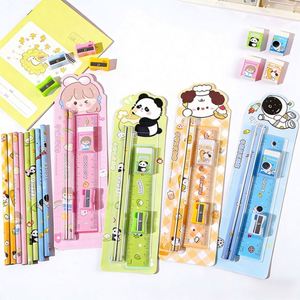 ชุดเครื่องเขียนน่ารัก 4 ชิ้น ลายการ์ตูน ไม้บรรทัดและดินสอ รับผลิตตามสั่ง ขายส่งชุดของขวัญ เหมาะสำหรับนักเรียนและเด็ก - Product Image 2